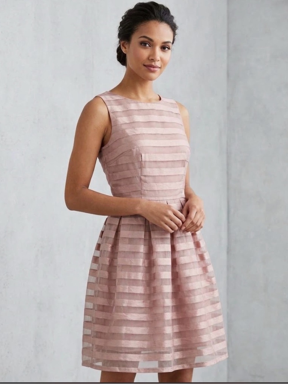 Maggy London Blush Pink Sleeveless Fit-and-Flare Dress